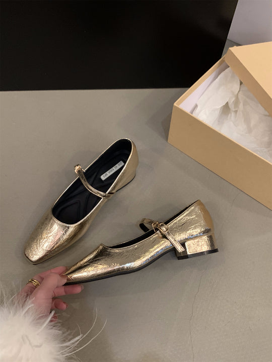 Damen Elegante Slingback-Ballerinas mit modischem Glanz EB