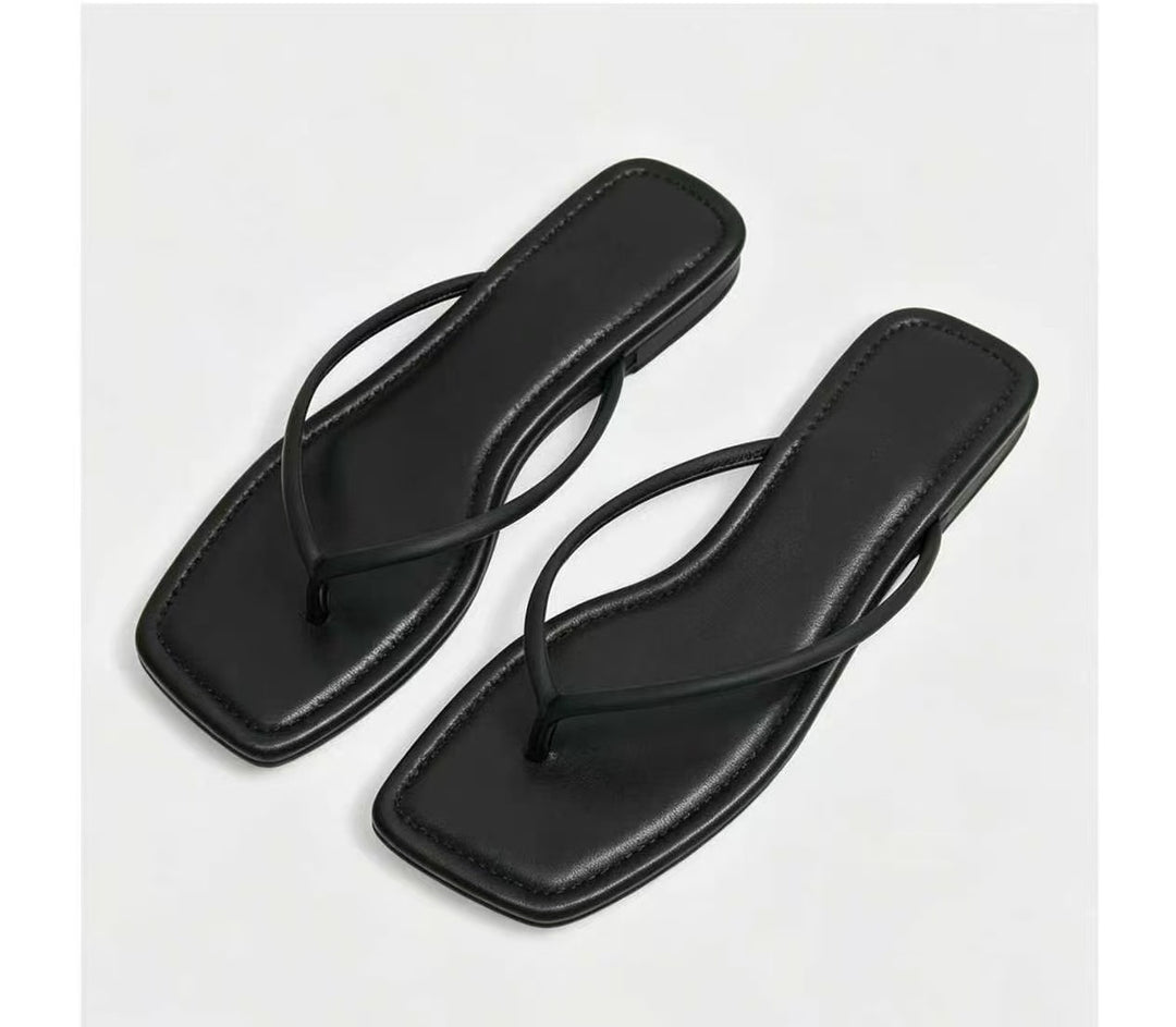 Damen Elegante und flache Zehentrenner mit minimalistischen Riemen EB