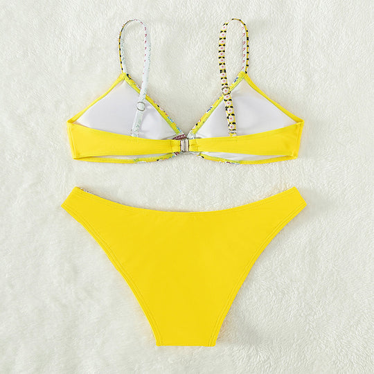 Damen Triangel-Bikini mit verspieltem floralem Design EB