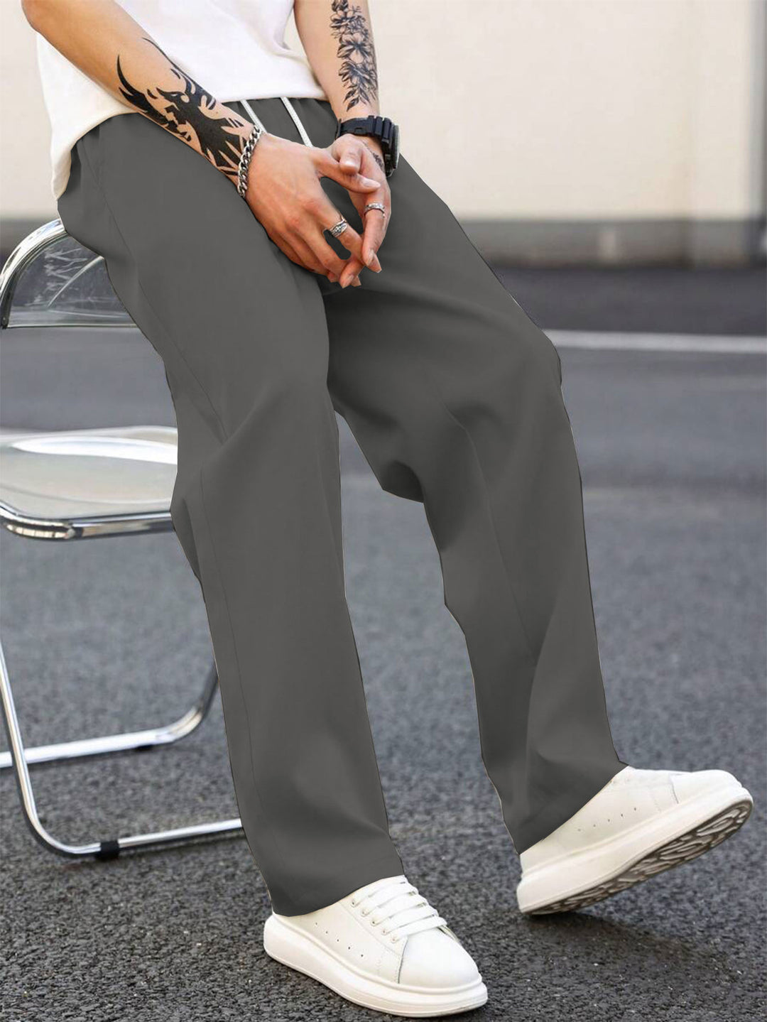 Herren modische Freizeithose mit weiter Passform und elastischem Bund EB