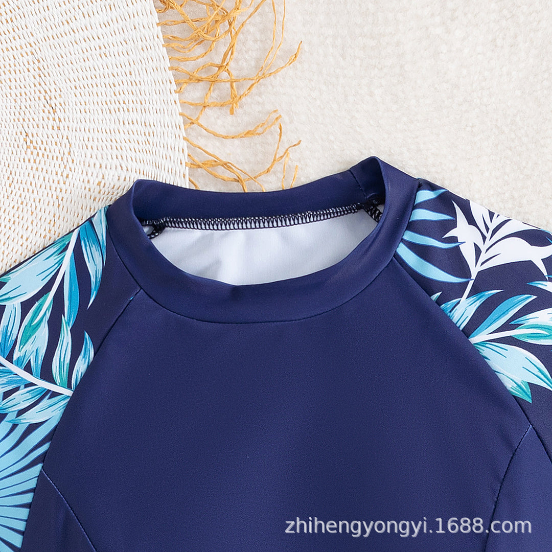 Damen Surfanzug mit langem Arm und stylishen Pflanzenmotiven EB
