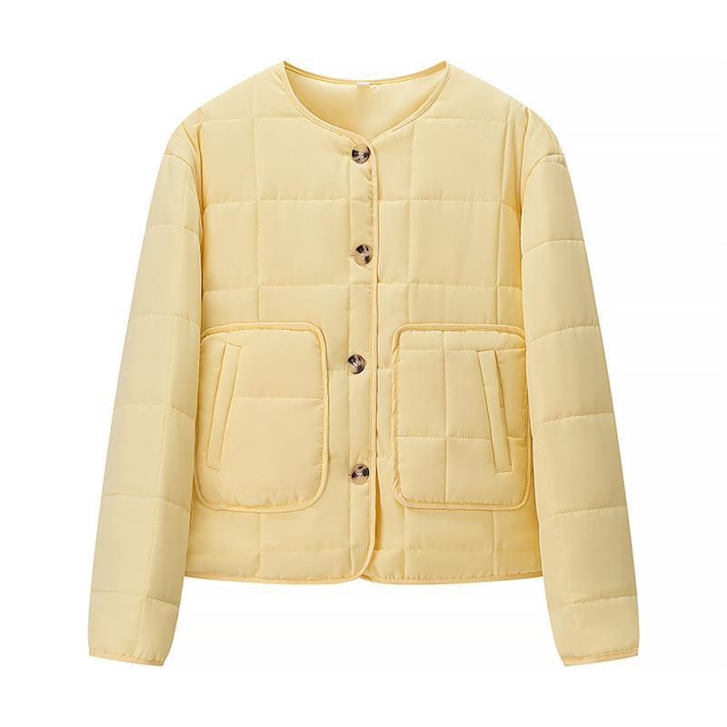 Damen Steppjacke mit großen aufgesetzten Taschen und elegantem Knopfverschluss EB