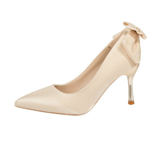 Damen elegante Spitzen-Pumps mit modischem Schleifenakzent EB