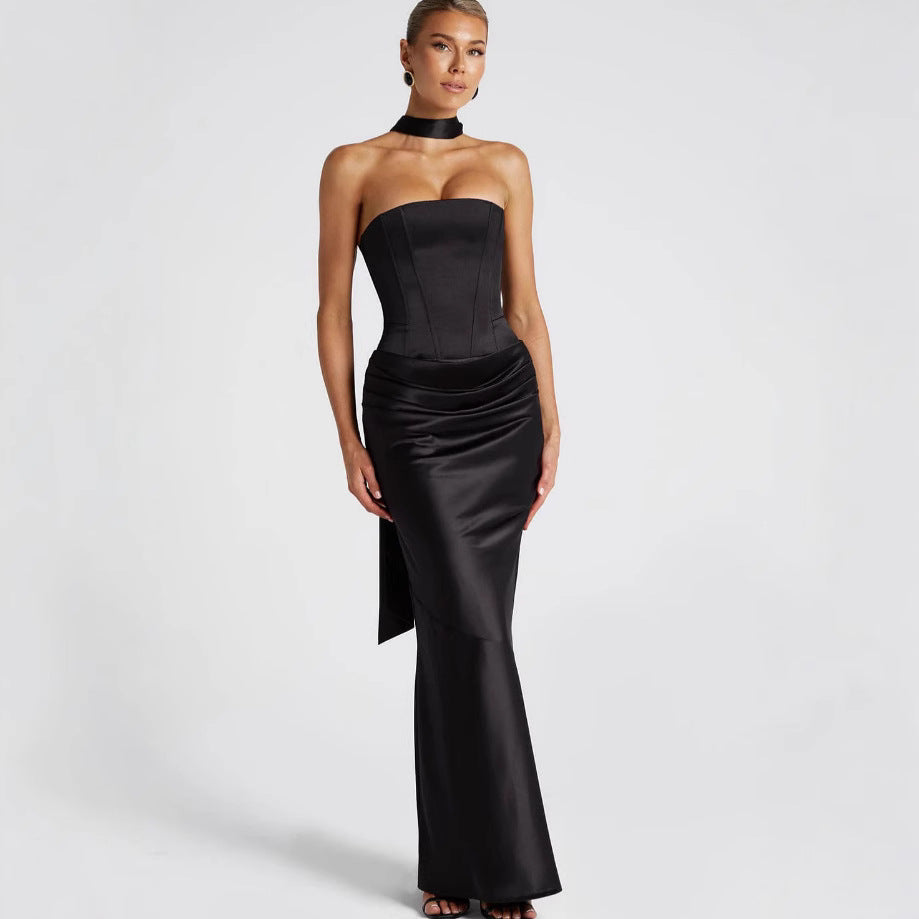 Damen Hochzeitskleid mit schulterfreiem Design und elegantem Taillenverband EB