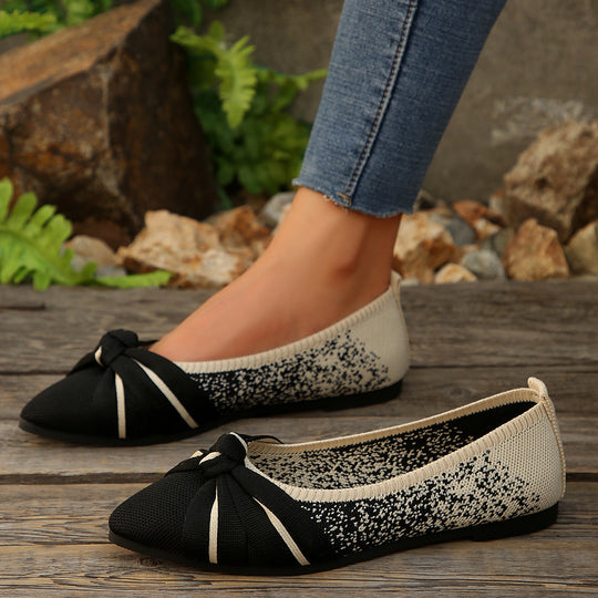 Damen Ballerinas mit modischer Schleifenverzierung und atmungsaktivem Obermaterial EB