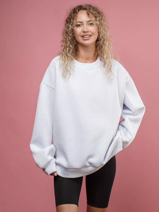 Damen Oversized Sweatshirt mit lässigem Schnitt und hohen Bündchen EB