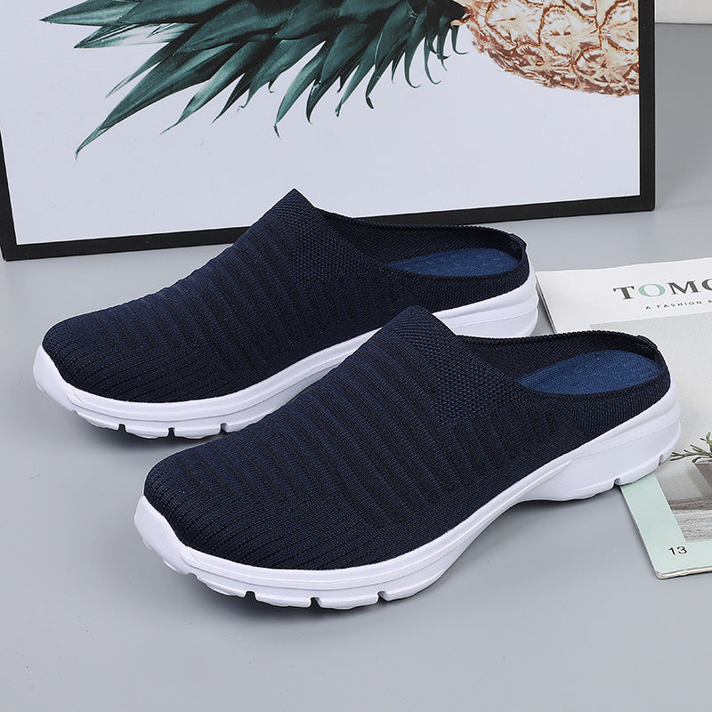 Damen nan gestrickter Schlupf-Clog mit stoßdämpfender EVA-Zwischensohle und ergonomischer Fersenstütze EB