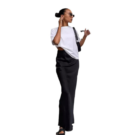 Damen Maxirock mit hohem Schnitt und seitlichem Schlitz EB