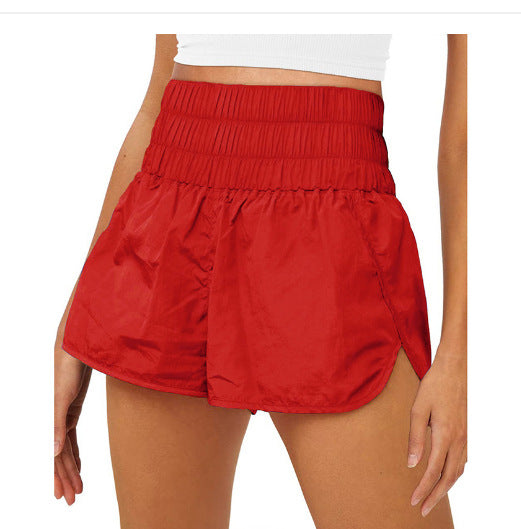 Damen Sportliche Laufshorts mit hohem Taillenbund und elastischem Bündchen EB