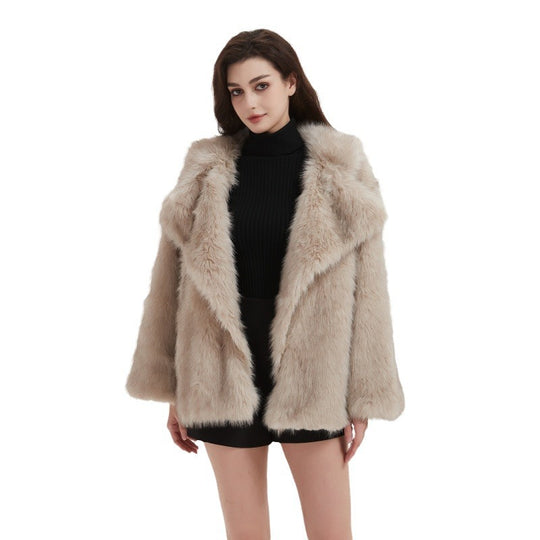 Damen Kuschliger Faux-Fur Mantel EB
