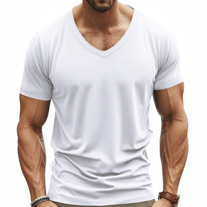 Herren nan V-Ausschnitt Funktionsshirt aus leichtem Interlock mit figurnahem Schnitt EB