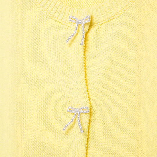 Damen elegante Strickjacke mit schimmernden Dekoknöpfen EB