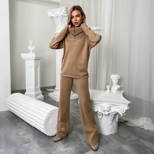 Damen Komfortables Sweat-Set mit hohem Kragen EB
