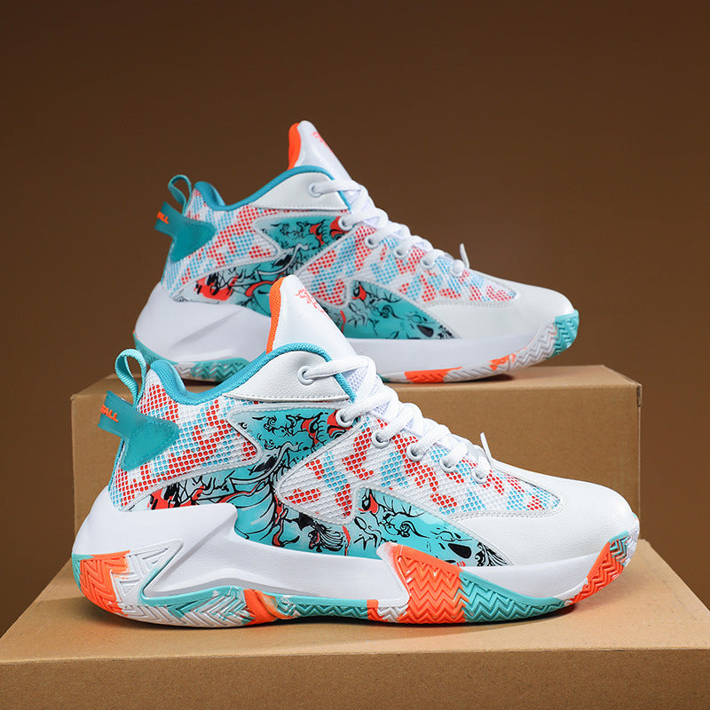 Damen Sportliche Basketball Sneakers mit atmungsaktivem Obermaterial und dämpfender Sohle EB