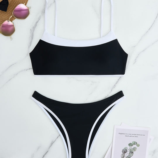 Damen Bikini-Set mit kontrastierendem Design und verstellbaren Trägern EB