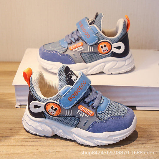 Damen Sportliche Kindersneaker mit verstellbarem Klettverschluss und niedlichem Tiermotiv EB