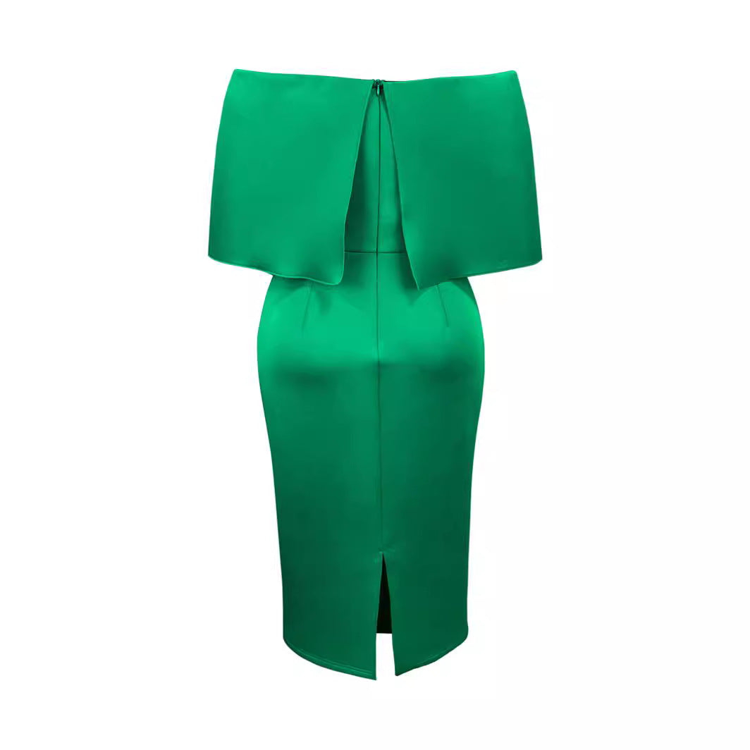 Damen Elegantes Midi-Kleid mit übergroßem Schleifen-Detail EB