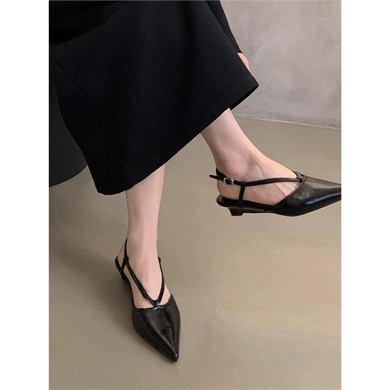 Damen spitze Slingback Pumps aus feinem Leder EB