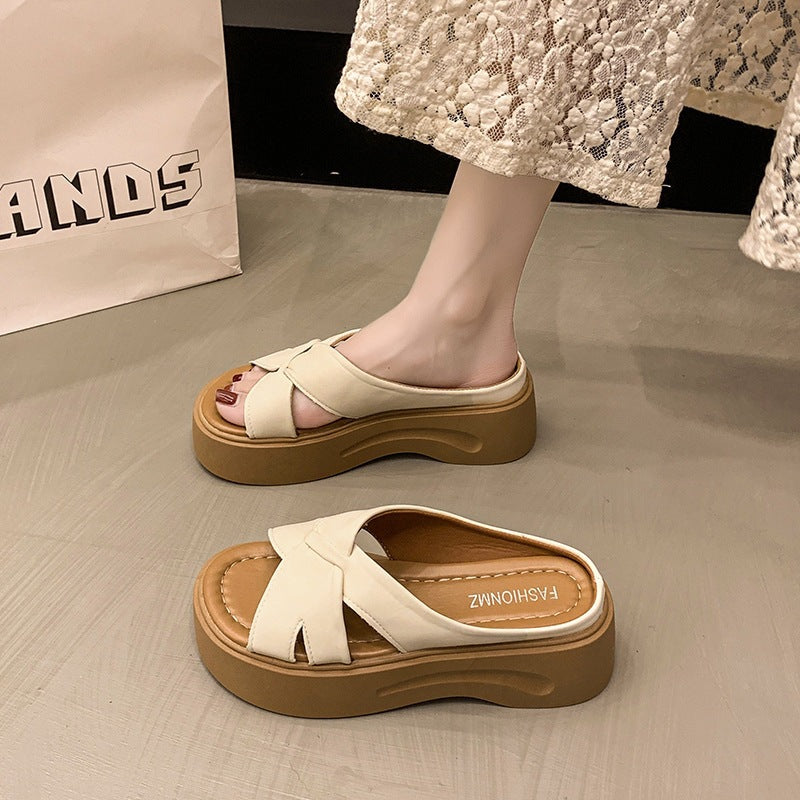 Damen Plateau-Sandalen mit stilvollem Knotendesign und bequemem Fußbett EB