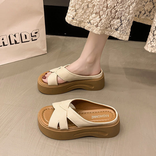 Damen Plateau-Sandalen mit stilvollem Knotendesign und bequemem Fußbett EB