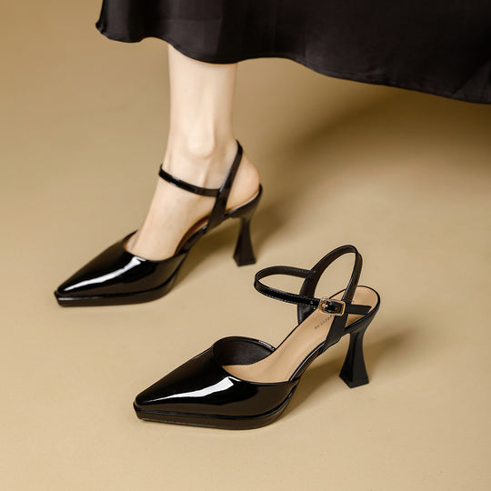 Damen Slingback-Pumps mit spitzem Design und dekorativem Riemen EB