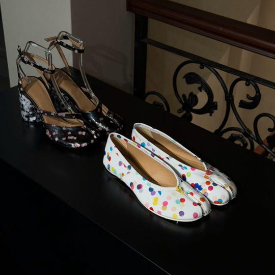 Damen Ballerinas mit verspielt buntem Punktedesign EB
