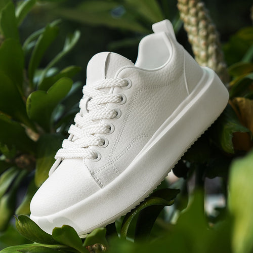 Damen Sportliche Sneakers mit robustem Leder-Design EB