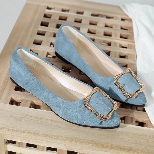 Damen Ballerinas mit eleganter Schmuckschließe EB