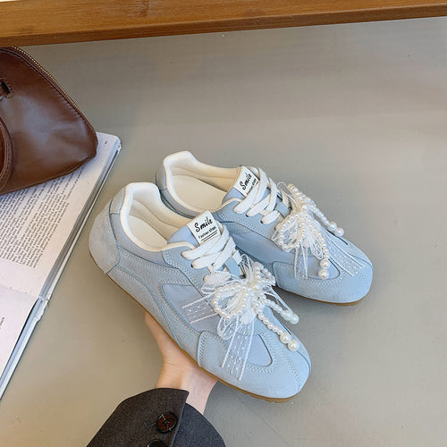 Damen Sportliche Sneakers mit elegantem Schleifendetail EB