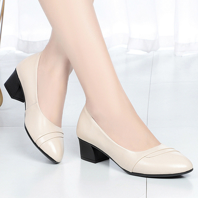 Damen Komfortable Pumps mit elegantem Rüschendesign und bequemem Blockabsatz EB