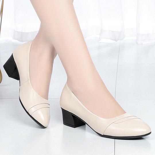 Damen Komfortable Pumps mit elegantem Rüschendesign und bequemem Blockabsatz EB