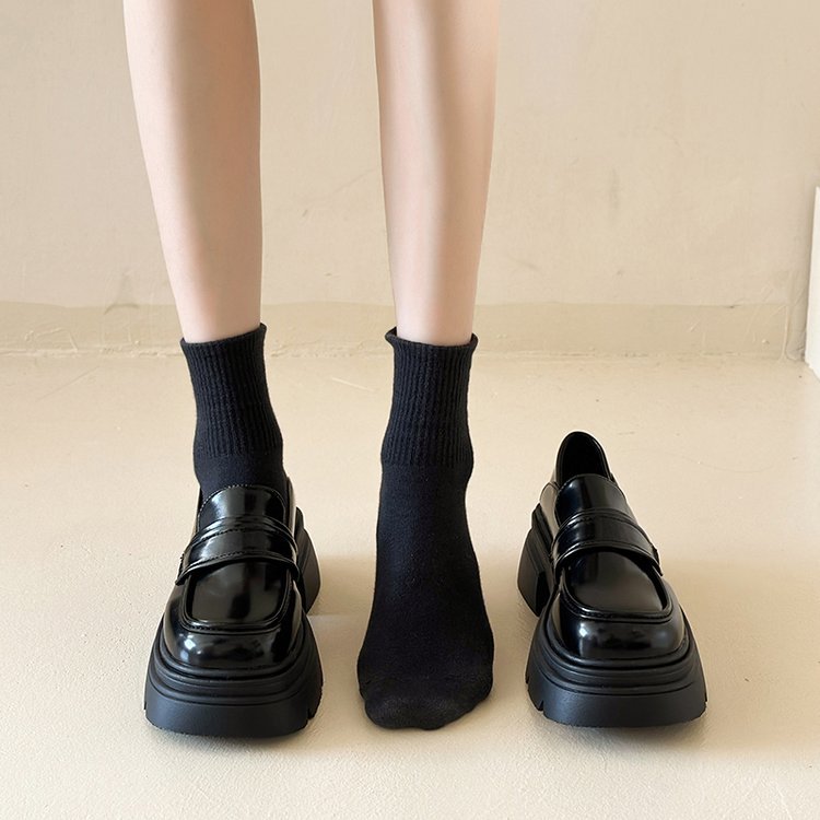 Damen modische Schnürloafers mit stabiler Plattformsohle und eleganter Riemenverzierung EB
