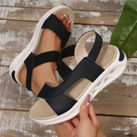 Damen Sportliche Riemchen-Sandalen mit ergonomischem Fußbett und rutschfester Sohle EB