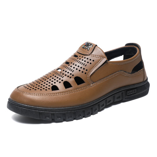 Herren Komfortable Slip-On Lederschuhe mit belüftetem Design EB