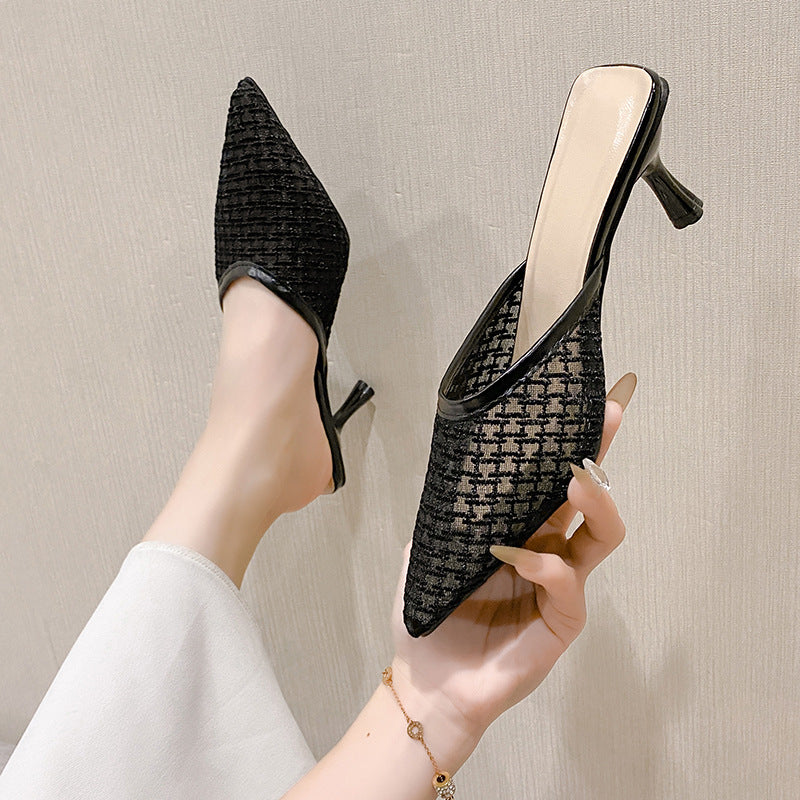 Damen Komfortable Mules mit elegantem Absatz EB