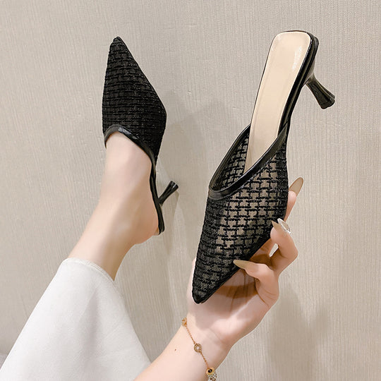 Damen Komfortable Mules mit elegantem Absatz EB