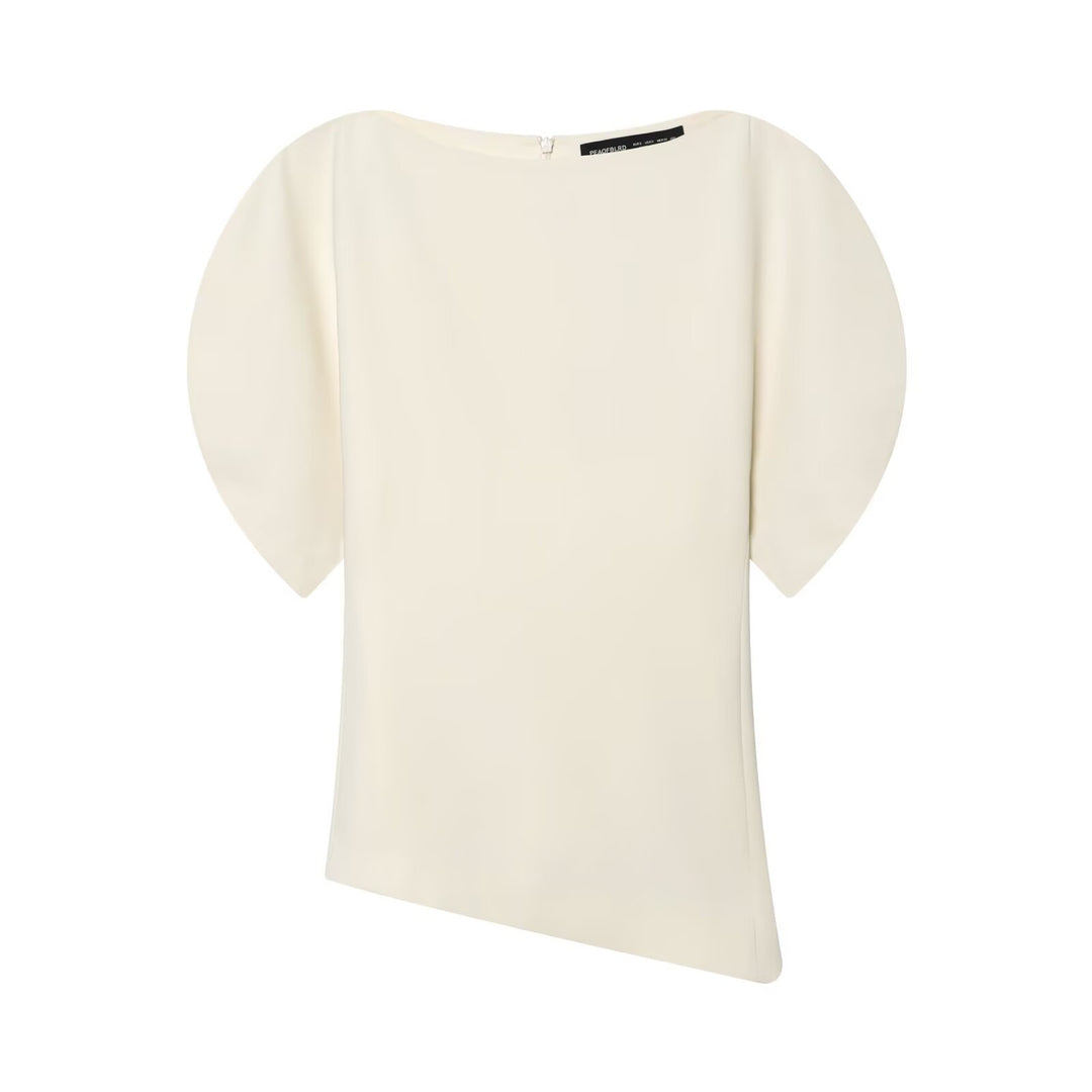 Damen elegantes Oberteil mit innovativen Ballonärmeln und seidigem Finish EB