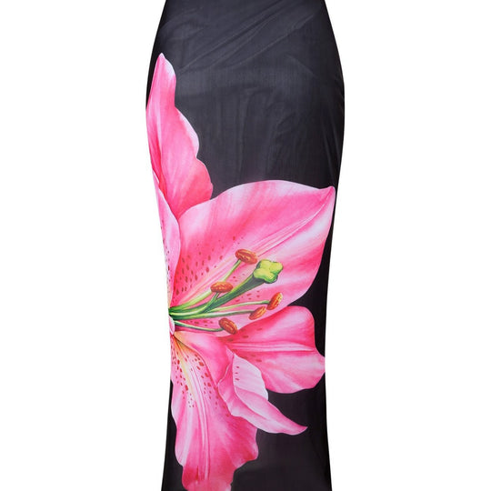 Damen Elegante Strandmode mit Blütenmuster EB