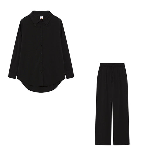 Damen Elegantes Freizeitanzug-Set mit lockerem Schnitt und feinem Stoff EB