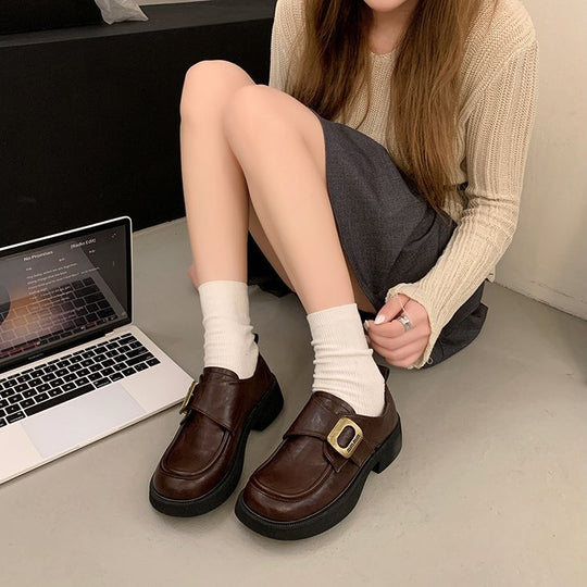 Damen modische Clogs mit dekorativem Schnallenverschluss und stabiler Sohle EB