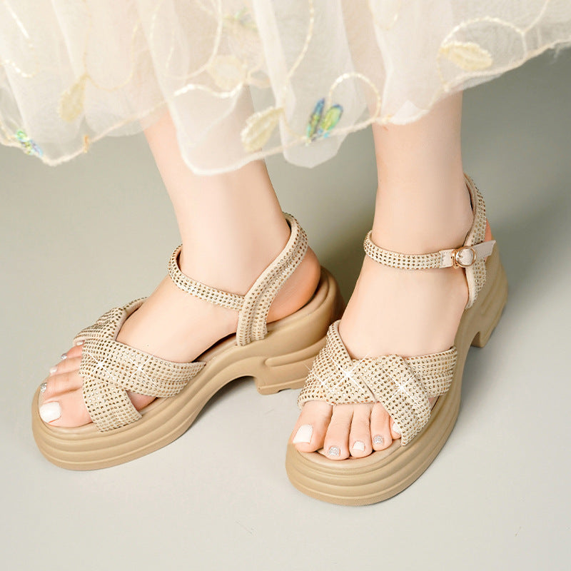 Damen Sandalen mit funkelnden Akzenten und komfortabler Sohle EB