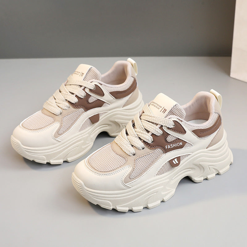 Damen sportive Chunky Sneakers mit atmungsaktivem Mesh-Obermaterial und dämpfendem Sohlenprofil EB