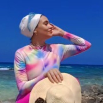 Damen Modischer Beachwear-Anzug mit Wickeldesign EB