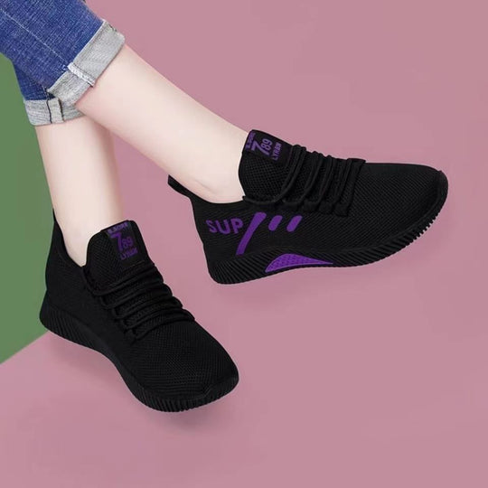 Damen Atmungsaktive Freizeitsneaker mit rutschfester Sohle und elastischem Obermaterial EB