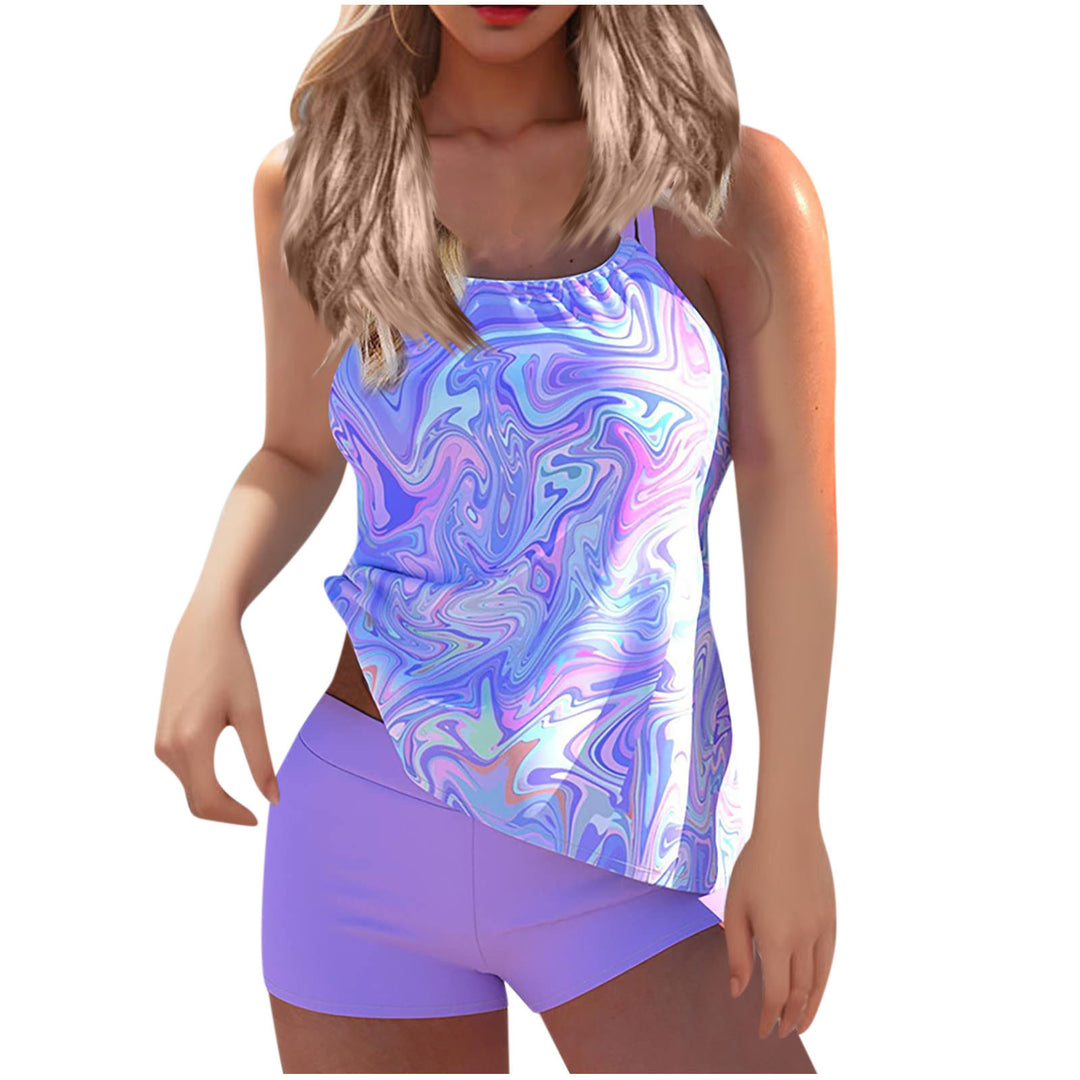 Damen Sportliches Tankini-Set mit stylischem Oberteil und bequemen Shorts EB