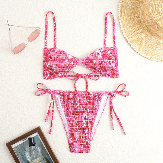 Damen Raffiniertes Bikini-Set mit Blütenmuster EB