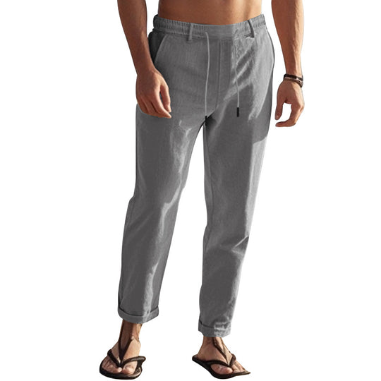 Herren lässige Freizeithose mit elastischem Bund und seitlichen Taschen EB