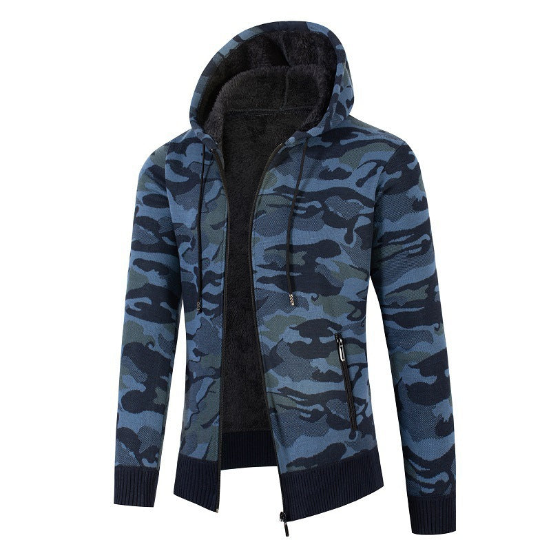 Herren moderne Kapuzenjacke mit Fleece-Futter EB