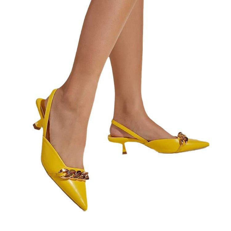 Damen Slingback-Heels mit eleganter Kettenapplikation EB