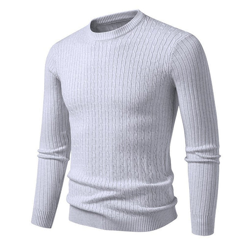 Herren Grobstrickpullover mit elegantem Zopfmuster EB